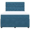 vidaXL Box spring postel s matrací modrá 140 x 190 cm samet
