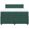 vidaXL Box spring postel s matrací tmavě zelená 140x190 cm samet