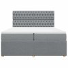 vidaXL Box spring postel s matrací světle šedá 200 x 200 cm textil