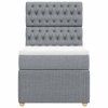 vidaXL Box spring postel s matrací světle šedá 90x200 cm textil