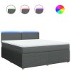 vidaXL Box spring postel s matrací tmavě šedá 180x200 cm textil