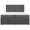 vidaXL Box spring postel s matrací tmavě šedá 200x200 cm textil