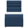 vidaXL Box spring postel s matrací modrá 90x200 cm textil