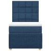 vidaXL Box spring postel s matrací modrá 90x200 cm textil