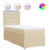 vidaXL Box spring postel s matrací krémová 90x200 cm textil