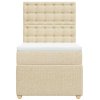 vidaXL Box spring postel s matrací krémová 90x200 cm textil