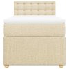 vidaXL Box spring postel s matrací krémová 90x200 cm textil