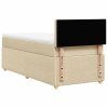 vidaXL Box spring postel s matrací krémová 90x200 cm textil