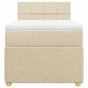 vidaXL Box spring postel s matrací krémová 100 x 200 cm textil