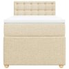 vidaXL Box spring postel s matrací krémová 100 x 200 cm textil