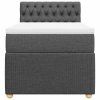 vidaXL Box spring postel s matrací tmavě šedá 80 x 200 cm textil