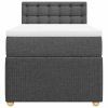 vidaXL Box spring postel s matrací tmavě šedá 80 x 200 cm textil