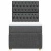 vidaXL Box spring postel s matrací tmavě šedá 80 x 200 cm textil