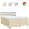 vidaXL Box spring postel s matrací krémová 200x200 cm textil