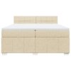 vidaXL Box spring postel s matrací krémová 200x200 cm textil
