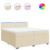 vidaXL Box spring postel s matrací krémová 200x200 cm textil