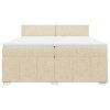 vidaXL Box spring postel s matrací krémová 200x200 cm textil