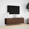 vidaXL Nástěnná TV skříňka s LED osvětlením hnědý dub 135x31x39,5 cm