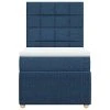 vidaXL Box spring postel s matrací modrá 90x190 cm textil