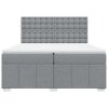vidaXL Box spring postel s matrací světle šedá 200 x 200 cm textil