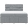 vidaXL Box spring postel s matrací světle šedá 200 x 200 cm textil