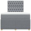 vidaXL Box spring postel s matrací světle šedá 120x190 cm textil