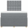 vidaXL Box spring postel s matrací světle šedá 120x190 cm textil