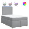vidaXL Box spring postel s matrací světle šedá 120x190 cm textil