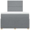 vidaXL Box spring postel s matrací světle šedá 120x190 cm textil