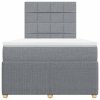vidaXL Box spring postel s matrací světle šedá 120x190 cm textil
