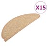vidaXL Schodové rohože 15 ks 65 x 21 x 4 cm světle hnědé, půlkulaté, velké