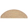 vidaXL Schodové rohože 15 ks 65 x 21 x 4 cm světle hnědé, půlkulaté, velké