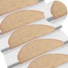 vidaXL Schodové rohože 15 ks 65 x 21 x 4 cm světle hnědé, půlkulaté, velké
