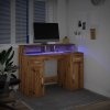 vidaXL Psací stůl s LED dub artisan 120 x 55 x 91 cm kompozitní dřevo