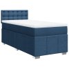 vidaXL Box spring postel s matrací modrá 90x200 cm textil
