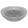 vidaXL Luxusní umyvadlo přepad oválné matné světle šedé 58,5 x 39 cm