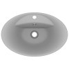vidaXL Luxusní umyvadlo přepad oválné matné světle šedé 58,5 x 39 cm