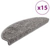 vidaXL Schodové rohože 15 ks 65 x 21 x 4 cm šedé, půlkulaté, velké
