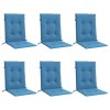 vidaXL Podušky na židli nízké opěradlo 6 ks modrá melanž 100x50x4 cm