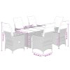 vidaXL 7dílný zahradní jídelní set s poduškami béžový polyratan