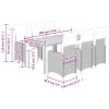 vidaXL 7dílný zahradní bistro set s poduškami šedý polyratan