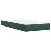 vidaXL Box spring postel s matrací tmavě zelená 90x200 cm samet