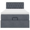 vidaXL Osmanský rám postele s matrací tmavě šedá 100x200cm samet