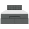 vidaXL Osmanská postel s matrací & LED tmavě šedá 120x200 cm látka