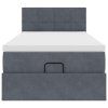 vidaXL Osmanský rám postele s matrací tmavě šedá 90x200cm samet