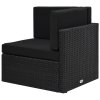 vidaXL Dílčí rohová pohovka polyratan černá