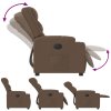 vidaXL Elektrické polohovací křeslo hnědé textil