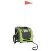 vidaXL Vozík za kolo pro psa zelený a šedý oxfordská tkanina a železo