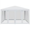 vidaXL Party stan s 8 síťovanými bočnicemi bílý 4 x 4 m HDPE