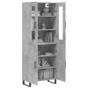 vidaXL Skříň highboard betonově šedá 69,5x34x180 cm kompozitní dřevo